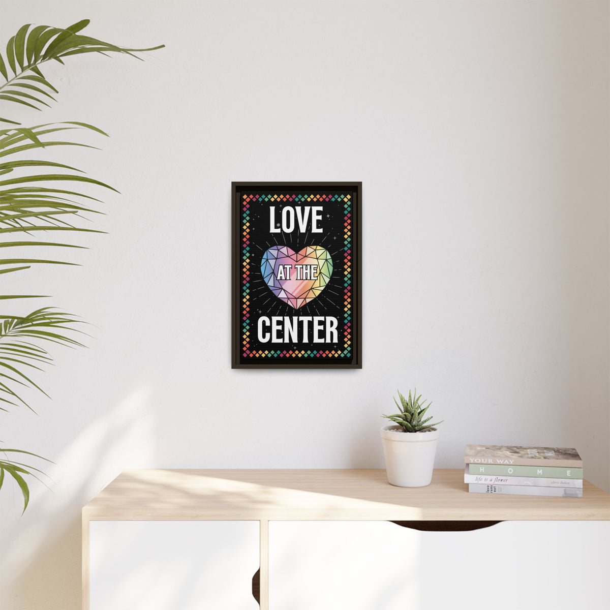 Love at the Center - Matte Canvas, Framed (Multi-color)