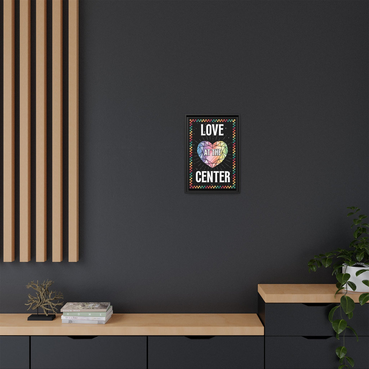 Love at the Center - Matte Canvas, Framed (Multi-color)