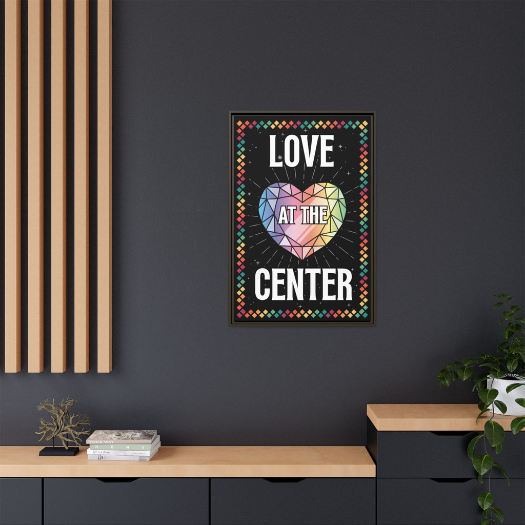Love at the Center - Matte Canvas, Framed (Multi-color)