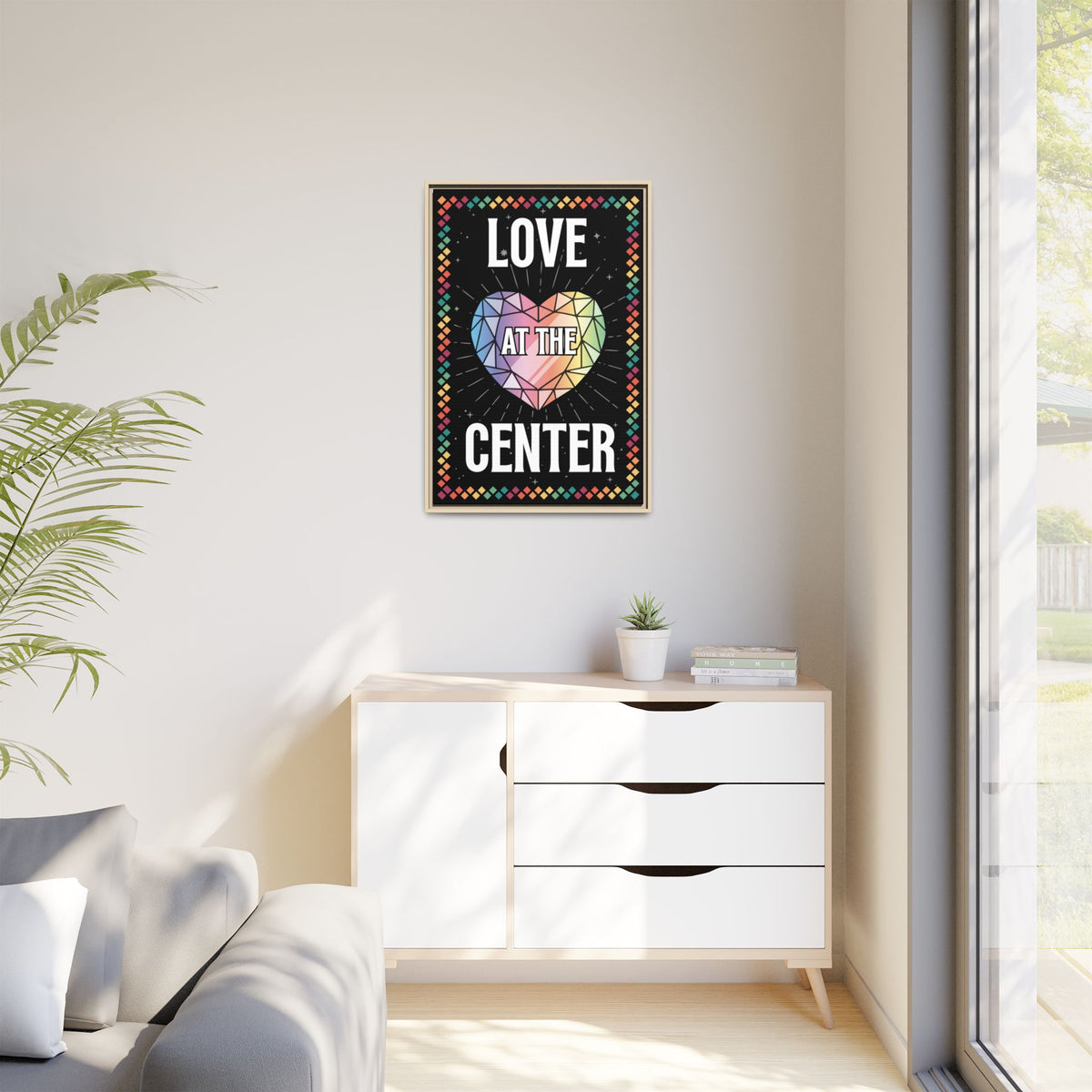 Love at the Center - Matte Canvas, Framed (Multi-color)