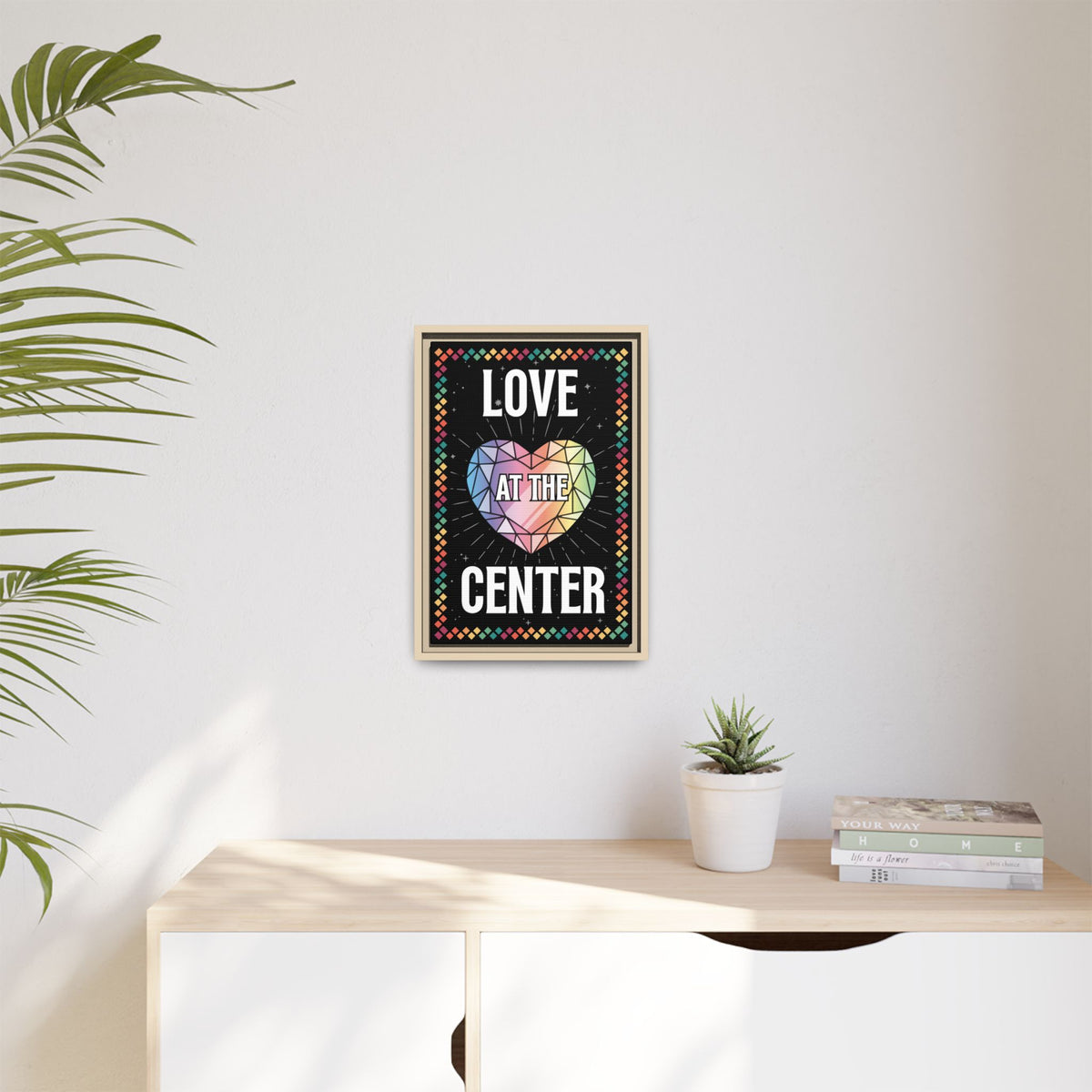 Love at the Center - Matte Canvas, Framed (Multi-color)