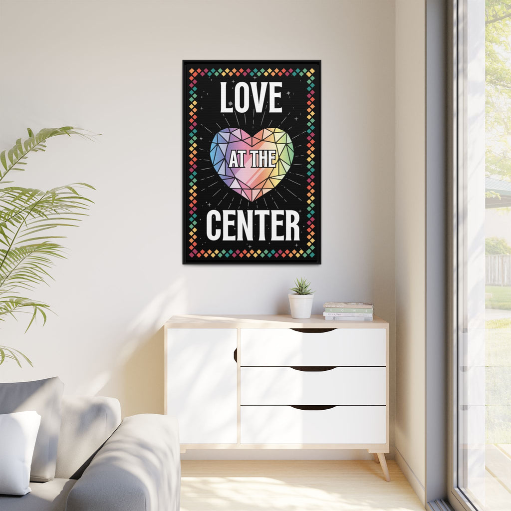 Love at the Center - Matte Canvas, Framed (Multi-color)
