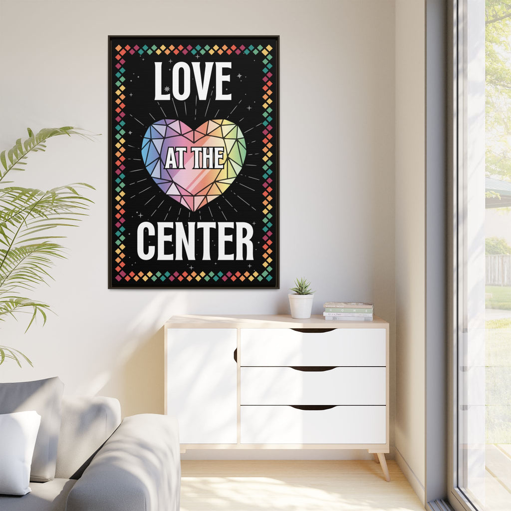 Love at the Center - Matte Canvas, Framed (Multi-color)