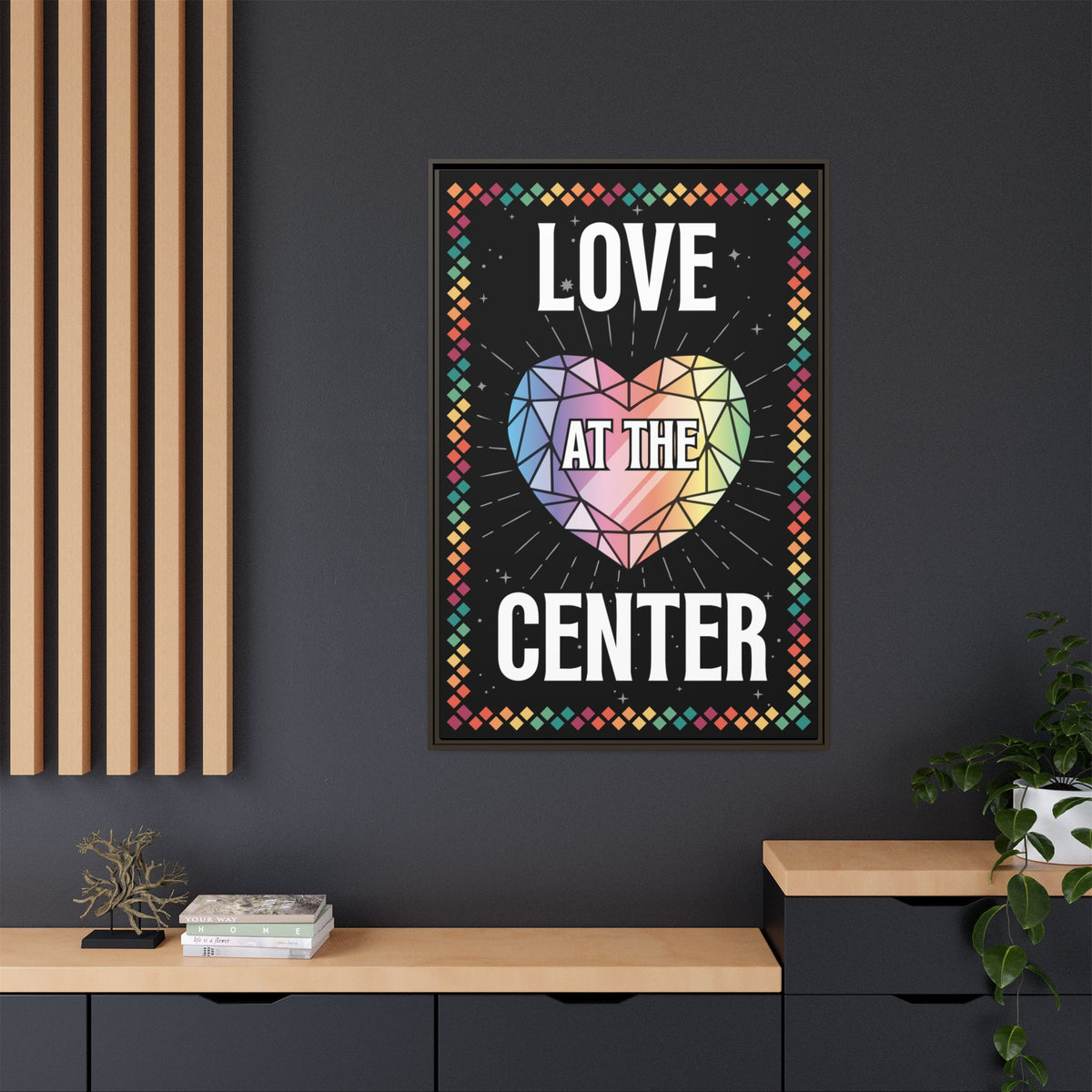 Love at the Center - Matte Canvas, Framed (Multi-color)