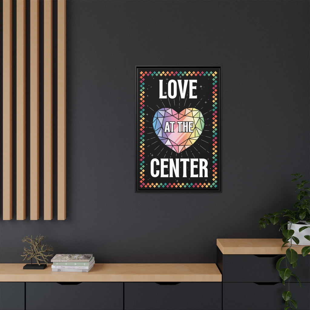 Love at the Center - Matte Canvas, Framed (Multi-color)