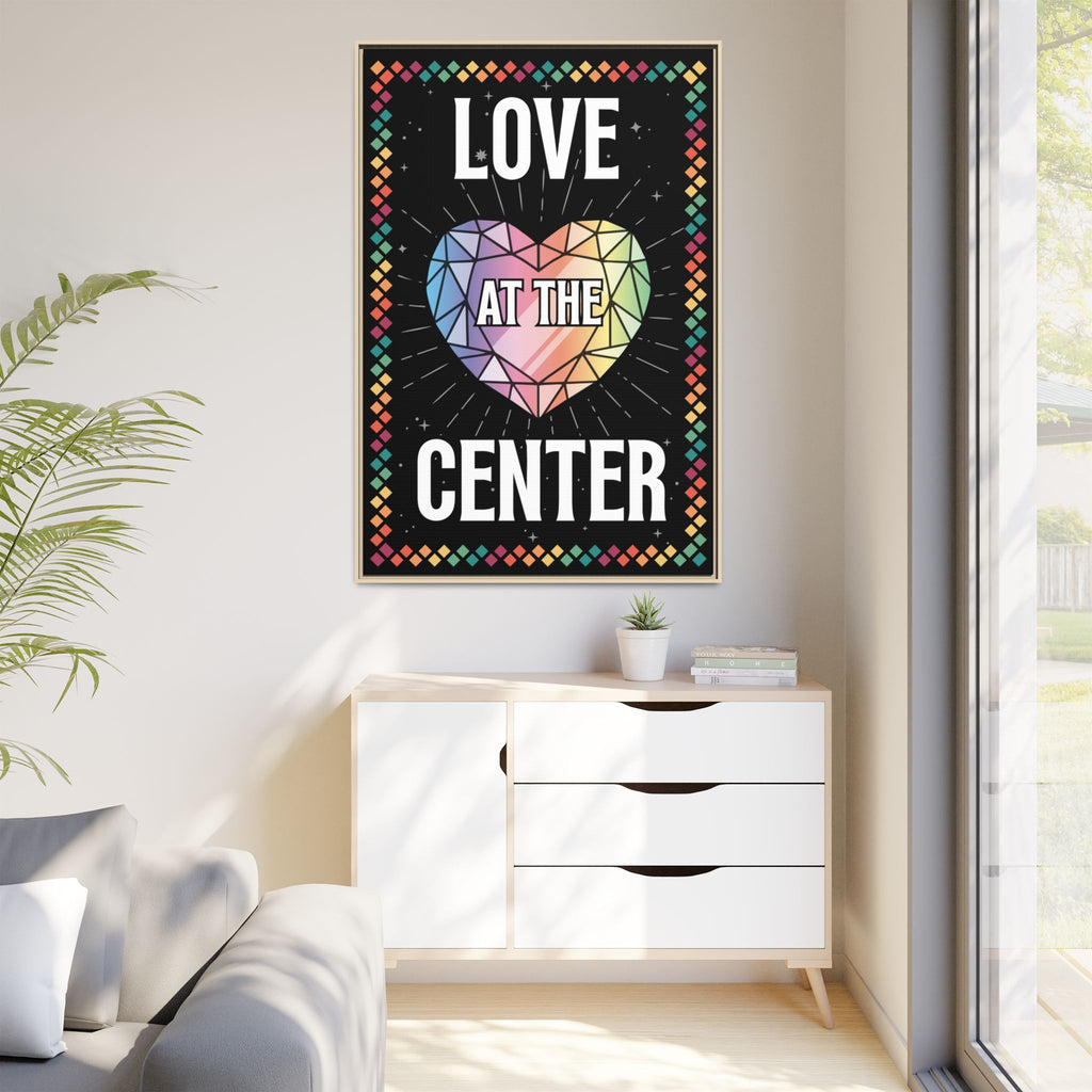 Love at the Center - Matte Canvas, Framed (Multi-color)