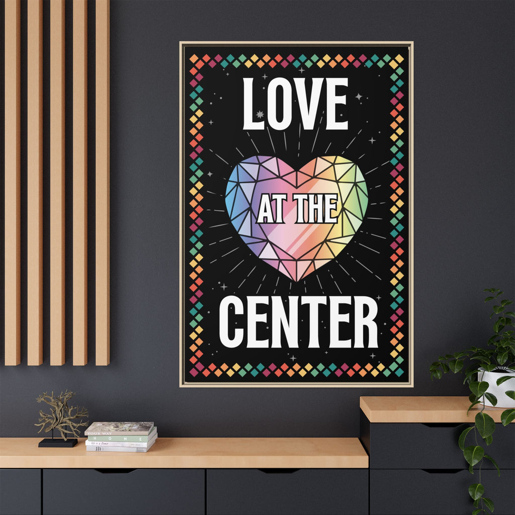 Love at the Center - Matte Canvas, Framed (Multi-color)