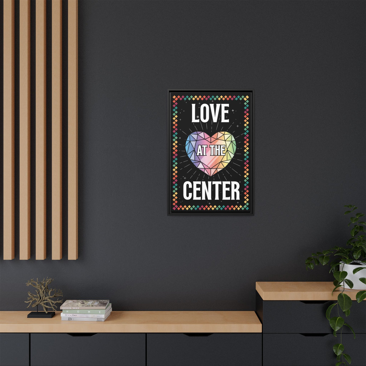 Love at the Center - Matte Canvas, Framed (Multi-color)