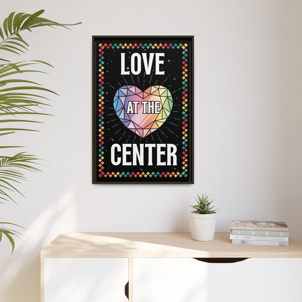 Love at the Center - Matte Canvas, Framed (Multi-color)