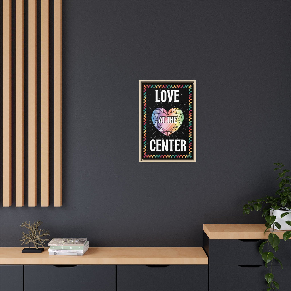 Love at the Center - Matte Canvas, Framed (Multi-color)