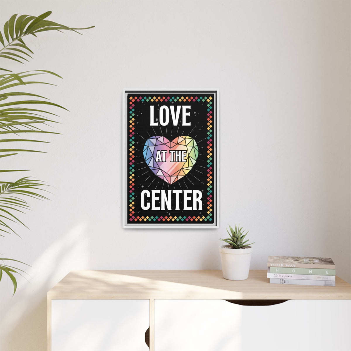 Love at the Center - Matte Canvas, Framed (Multi-color)