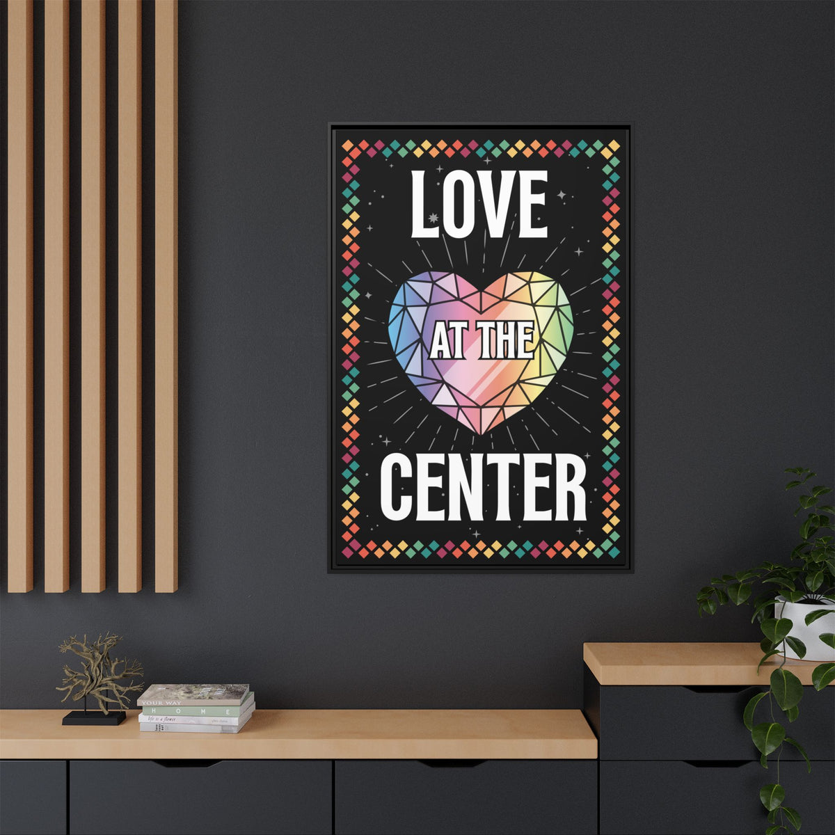 Love at the Center - Matte Canvas, Framed (Multi-color)