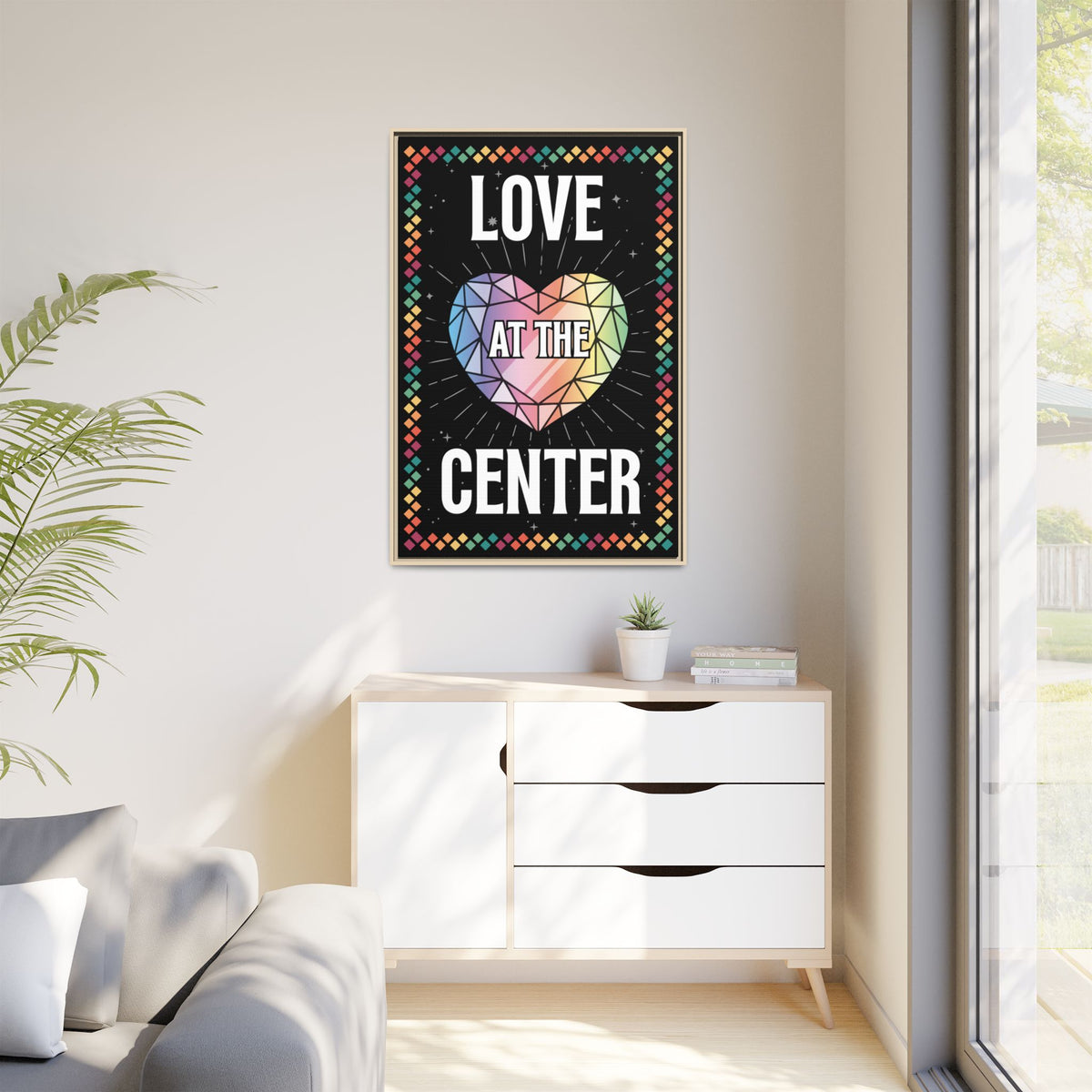 Love at the Center - Matte Canvas, Framed (Multi-color)