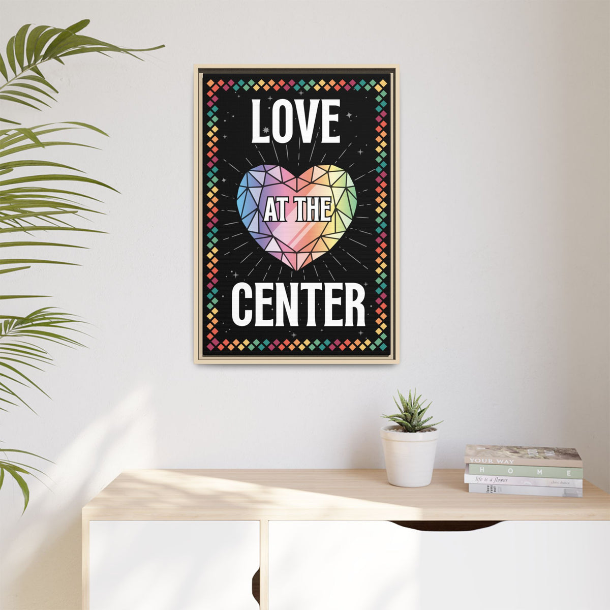 Love at the Center - Matte Canvas, Framed (Multi-color)