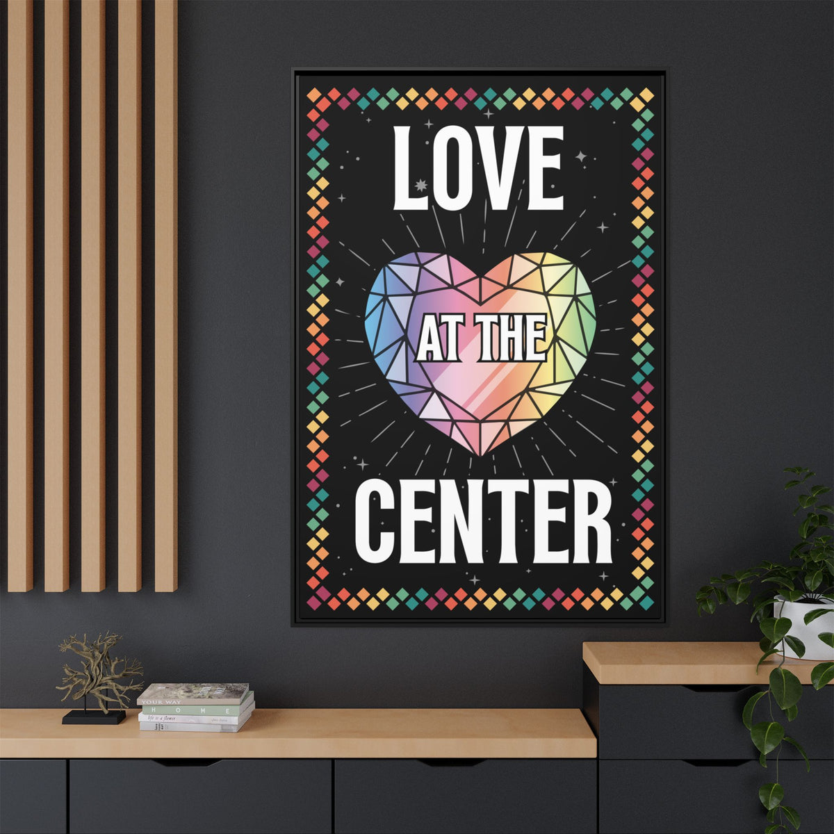 Love at the Center - Matte Canvas, Framed (Multi-color)