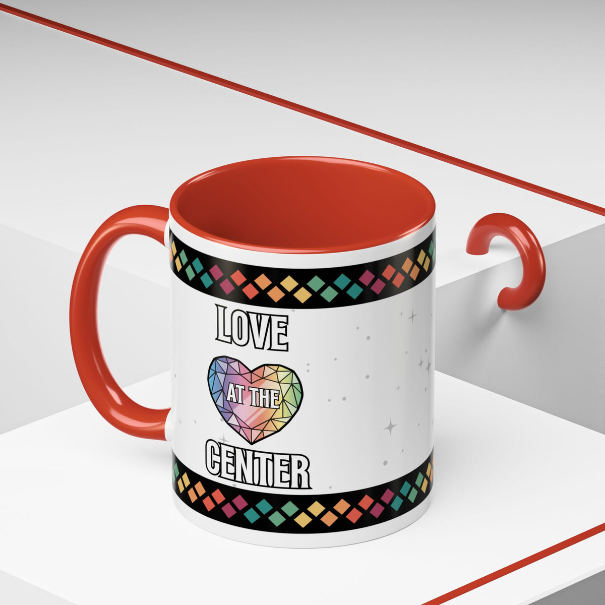 Love at the Center Accent Coffee Mug (11, 15oz)