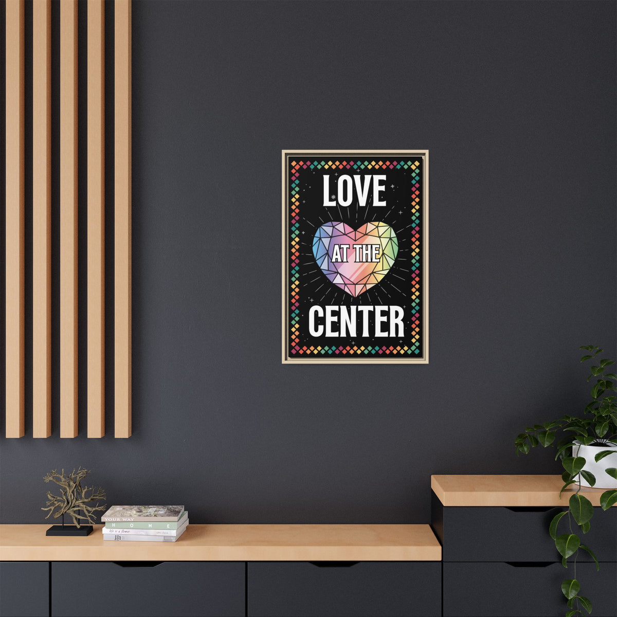 Love at the Center - Matte Canvas, Framed (Multi-color)