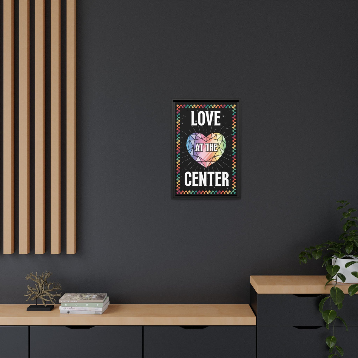 Love at the Center - Matte Canvas, Framed (Multi-color)
