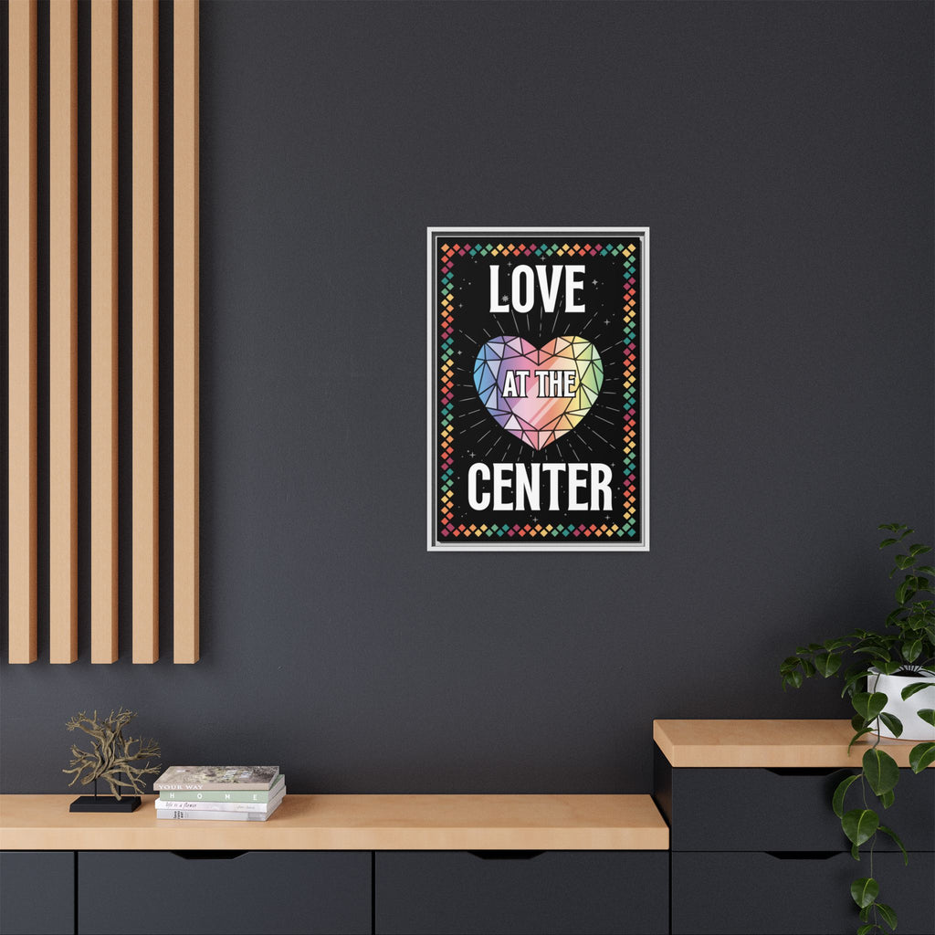 Love at the Center - Matte Canvas, Framed (Multi-color)