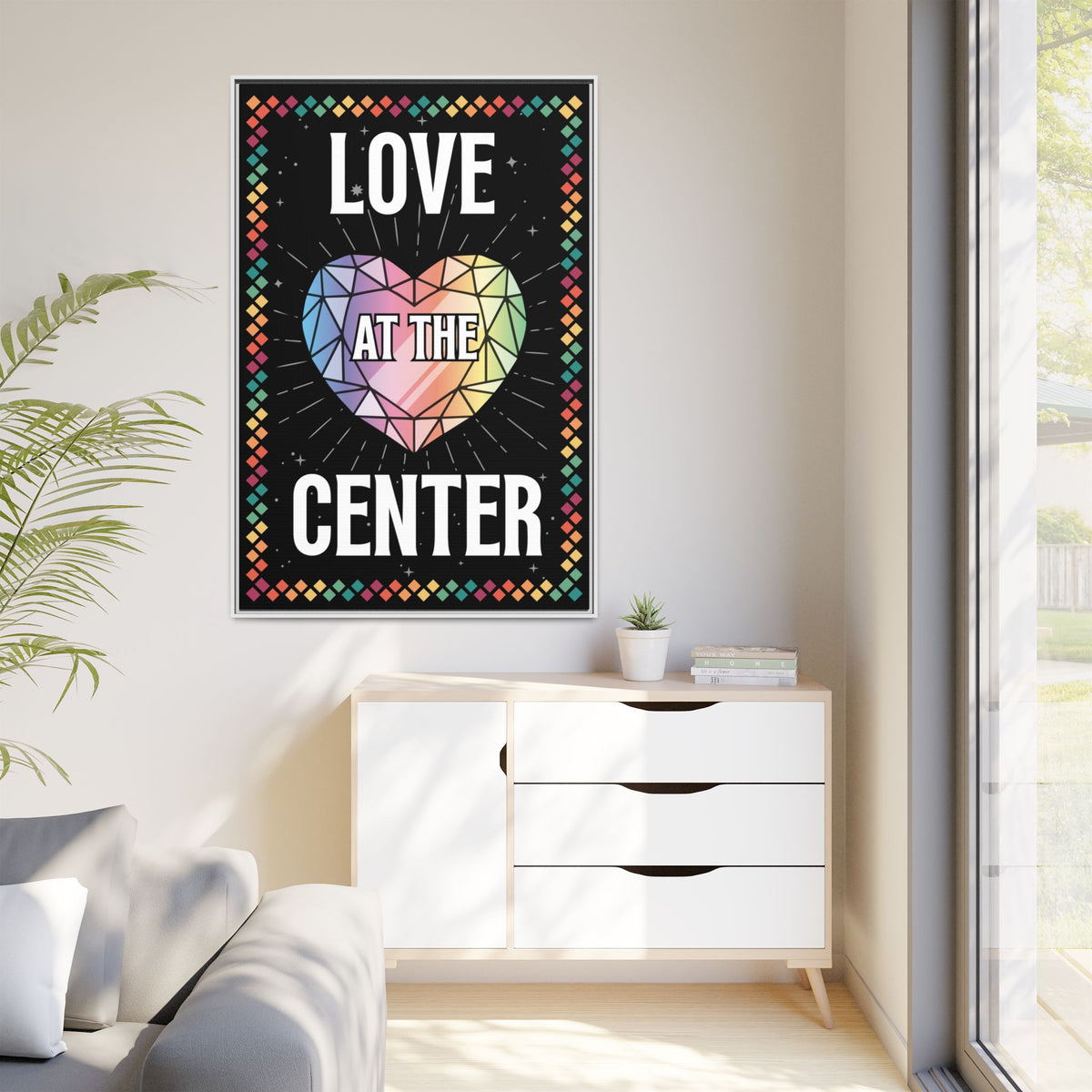 Love at the Center - Matte Canvas, Framed (Multi-color)