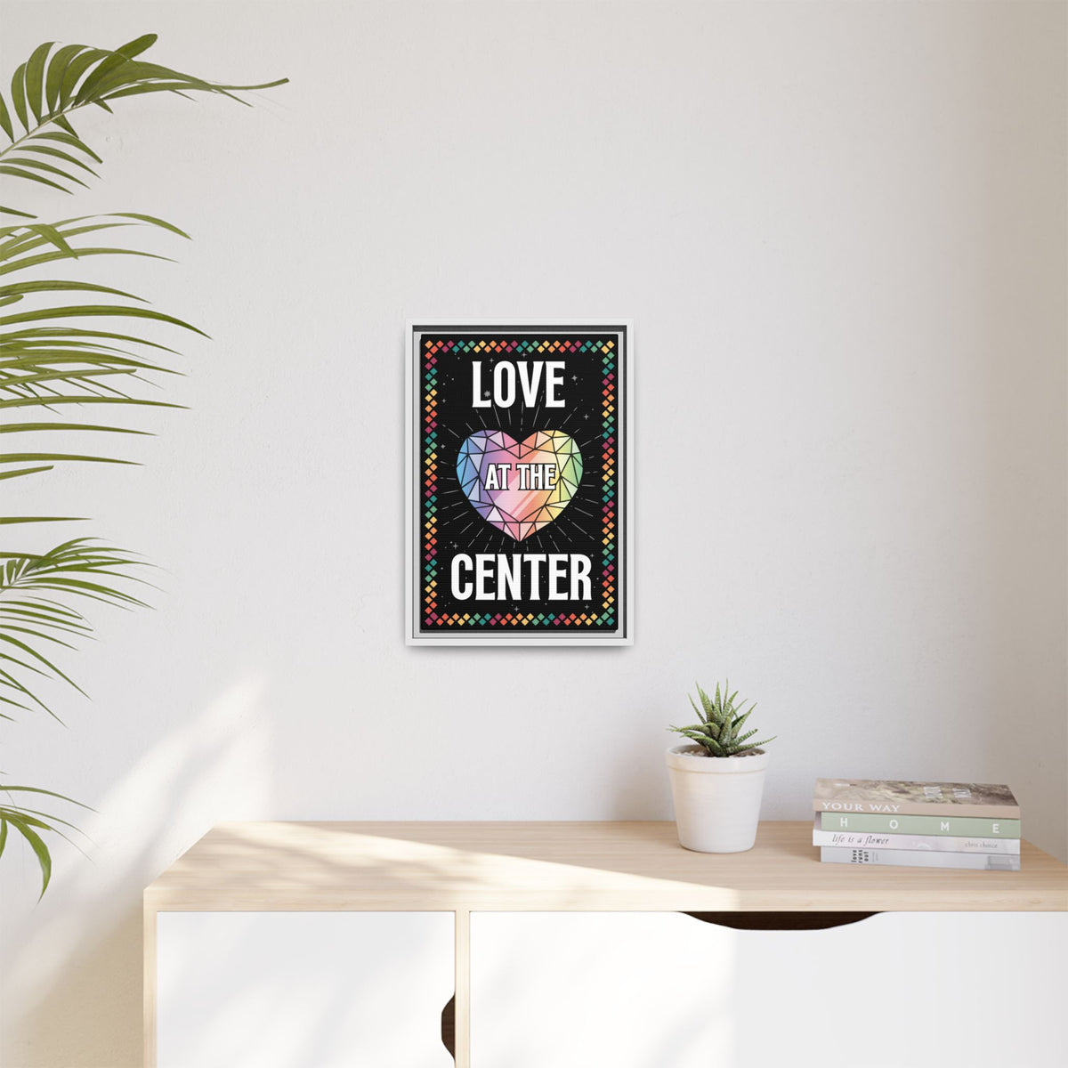 Love at the Center - Matte Canvas, Framed (Multi-color)