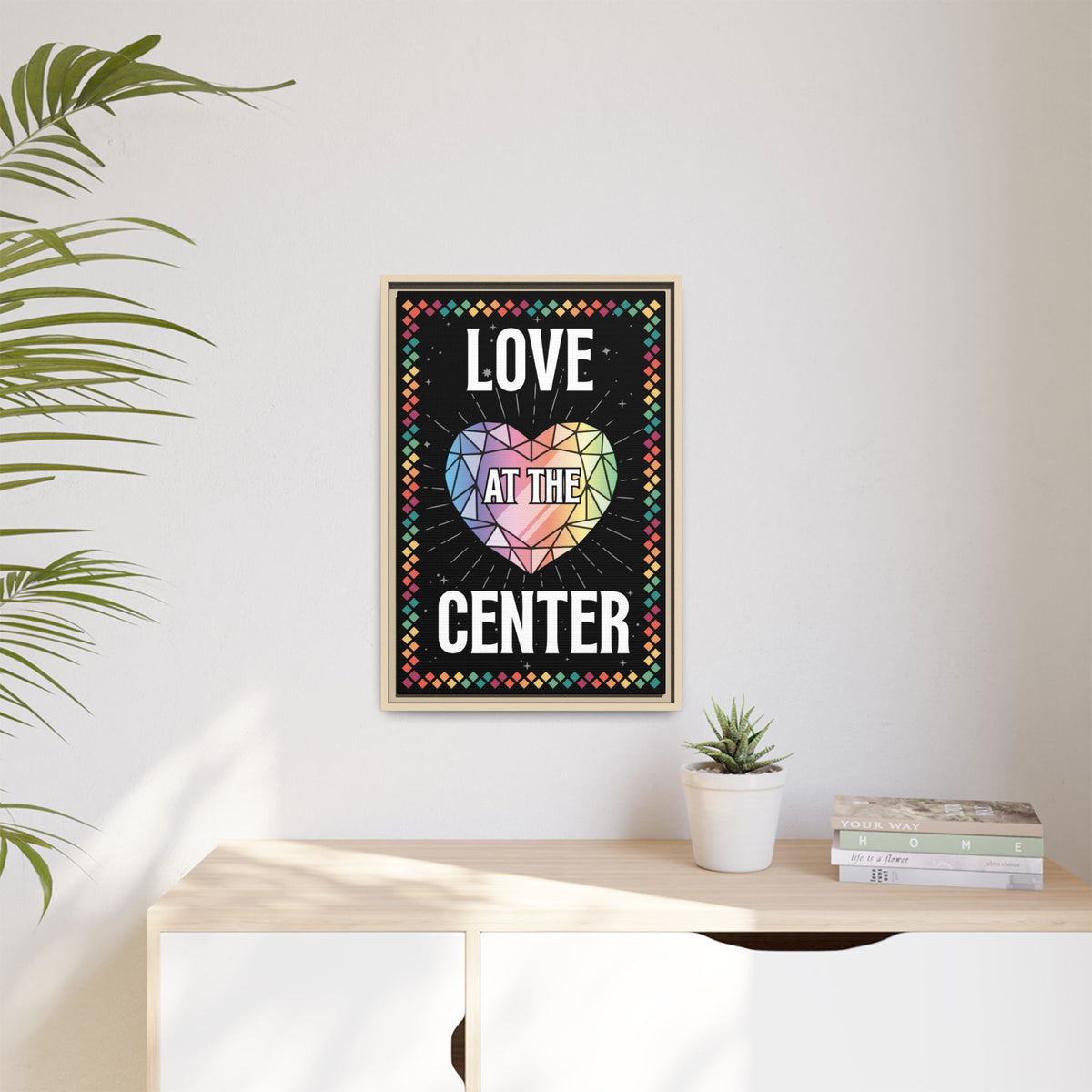 Love at the Center - Matte Canvas, Framed (Multi-color)