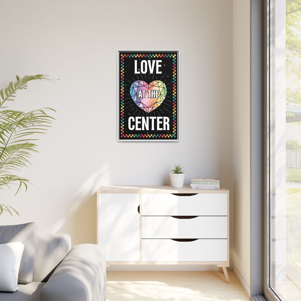 Love at the Center - Matte Canvas, Framed (Multi-color)