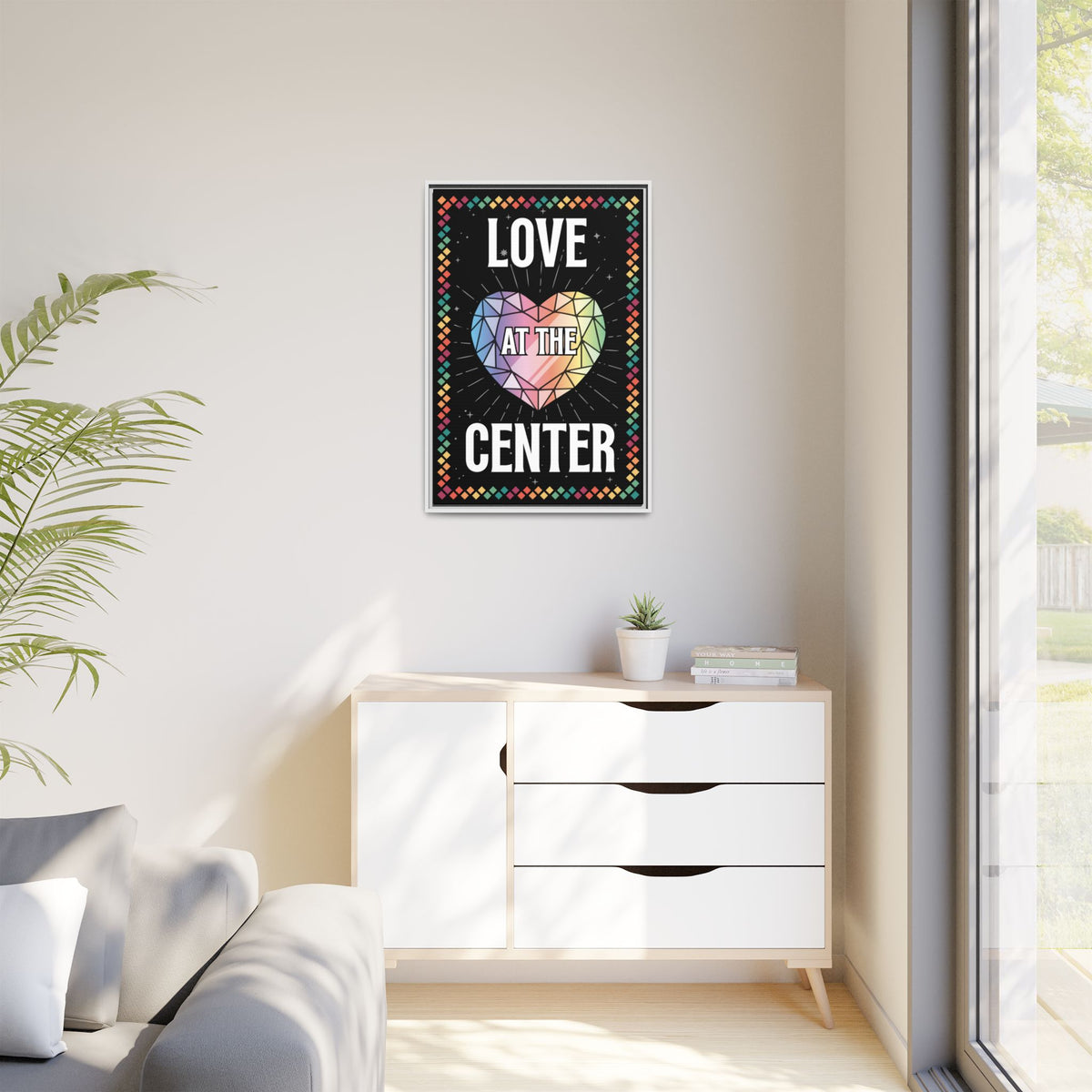 Love at the Center - Matte Canvas, Framed (Multi-color)