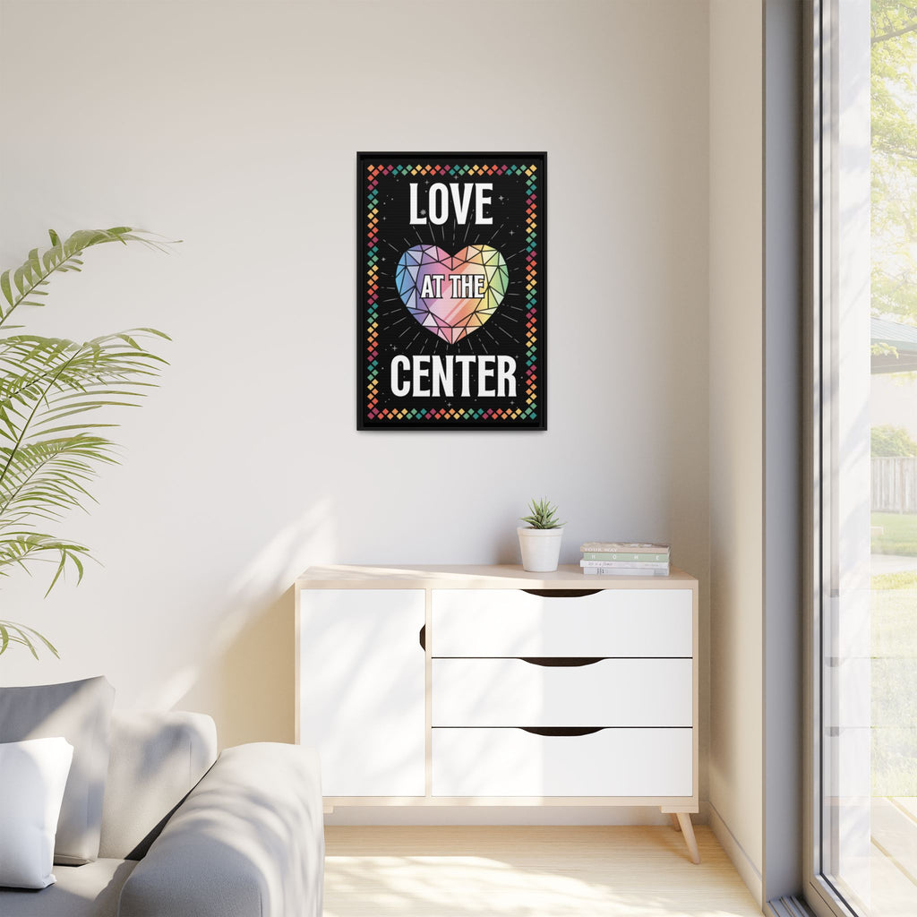Love at the Center - Matte Canvas, Framed (Multi-color)