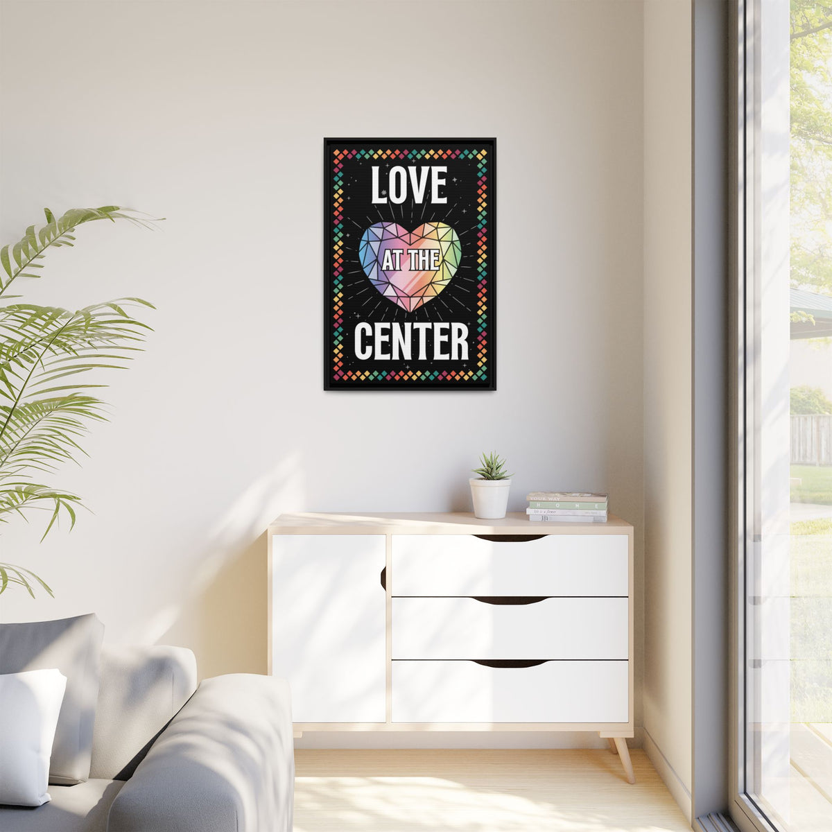 Love at the Center - Matte Canvas, Framed (Multi-color)