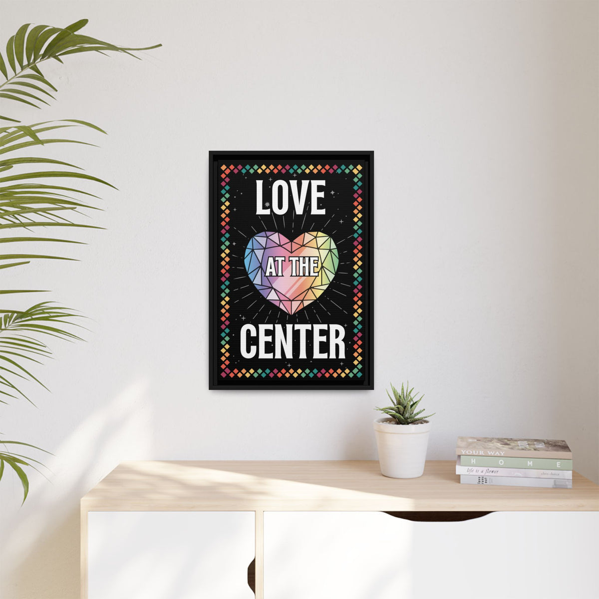 Love at the Center - Matte Canvas, Framed (Multi-color)