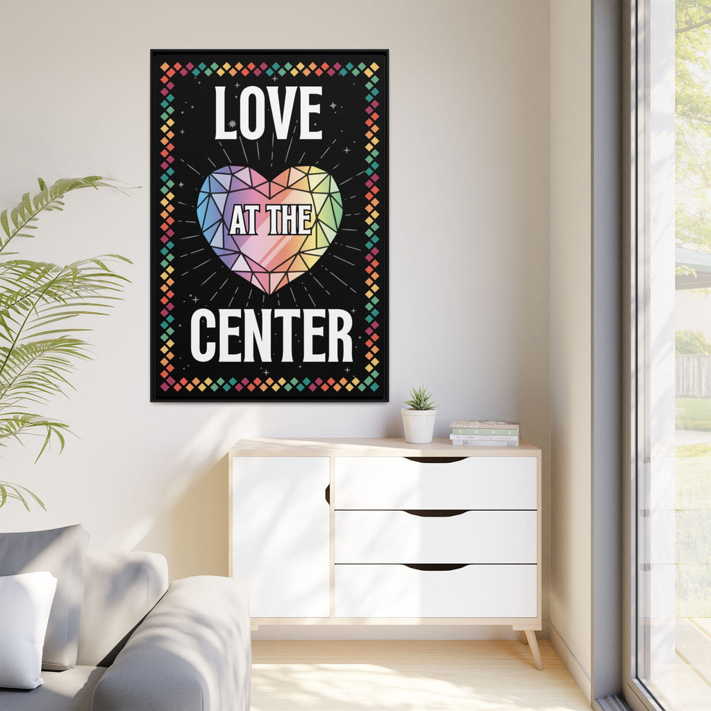 Love at the Center - Matte Canvas, Framed (Multi-color)