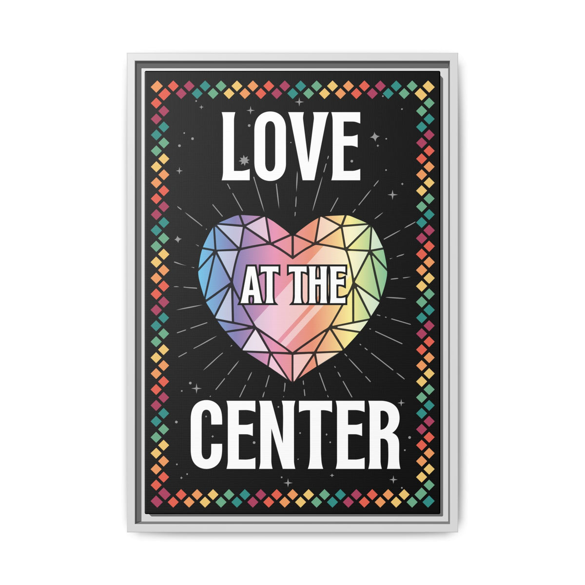 Love at the Center - Matte Canvas, Framed (Multi-color)