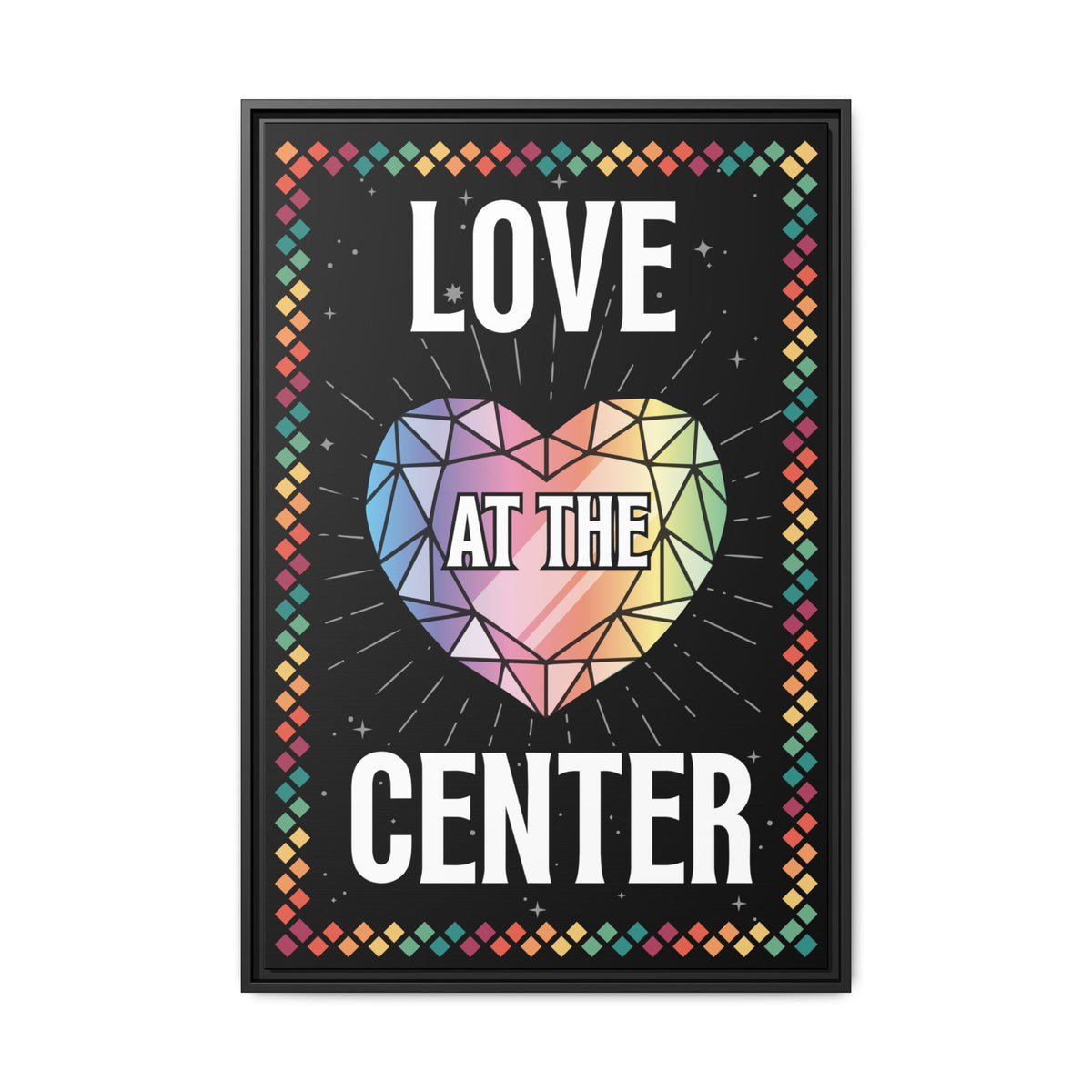 Love at the Center - Matte Canvas, Framed (Multi-color)