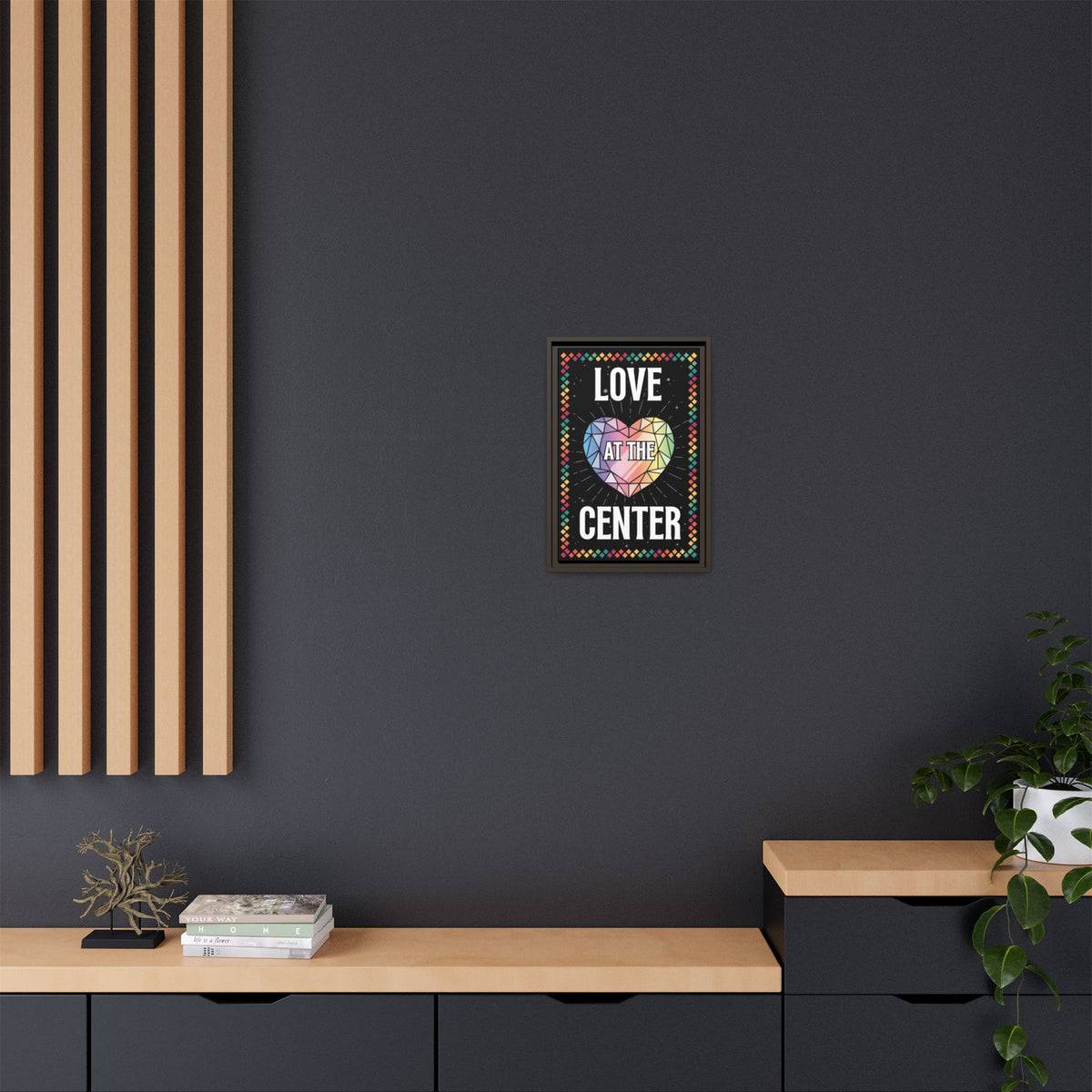 Love at the Center - Matte Canvas, Framed (Multi-color)