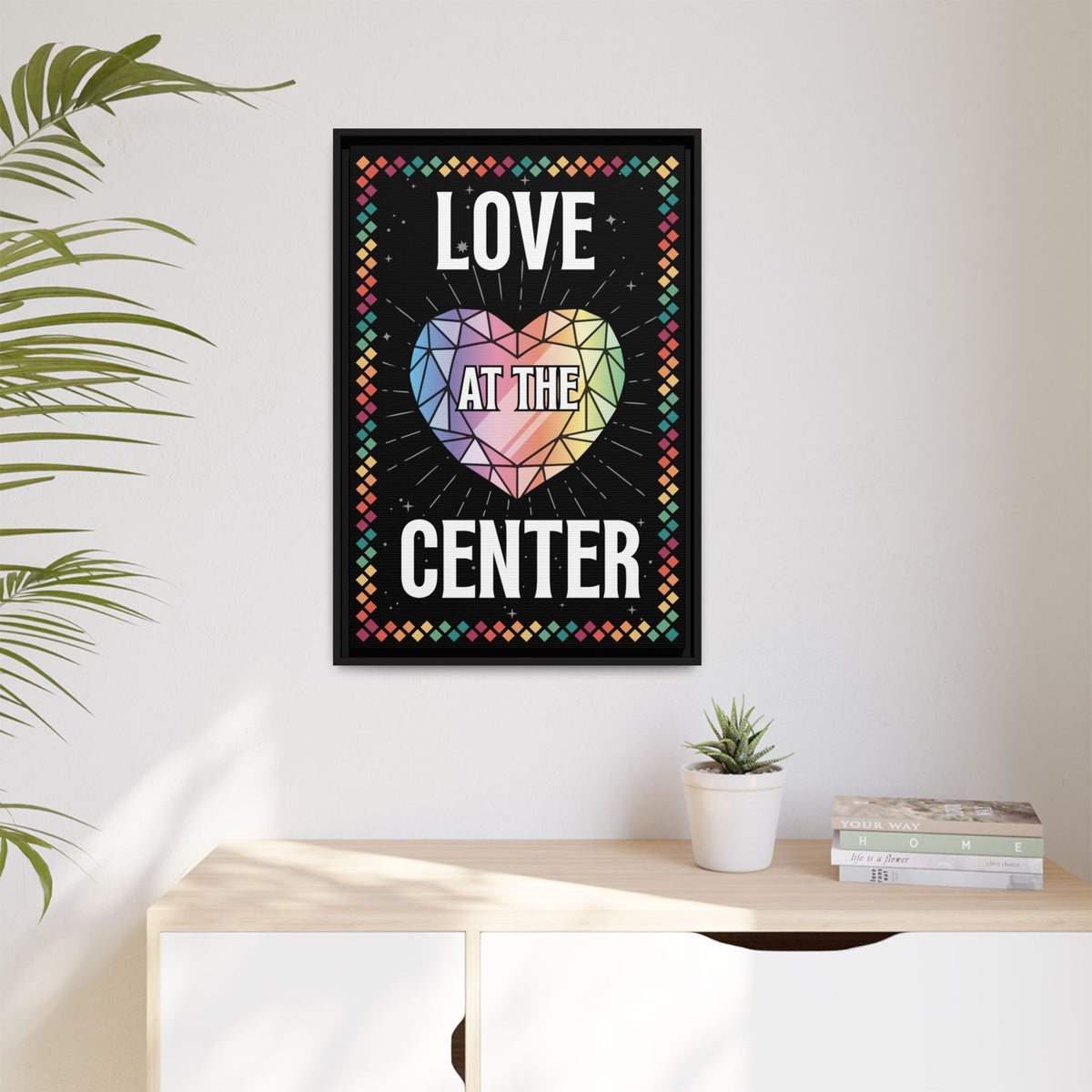Love at the Center - Matte Canvas, Framed (Multi-color)