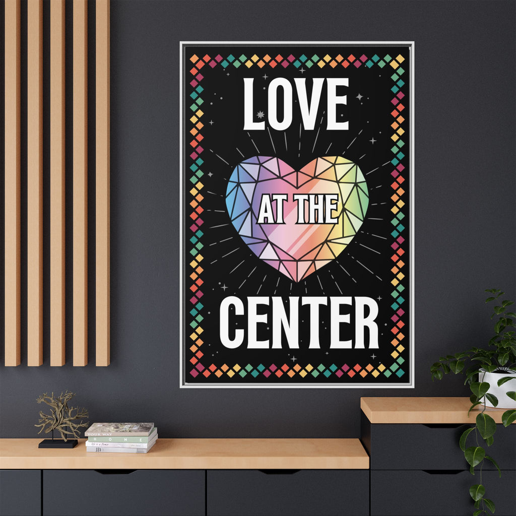 Love at the Center - Matte Canvas, Framed (Multi-color)